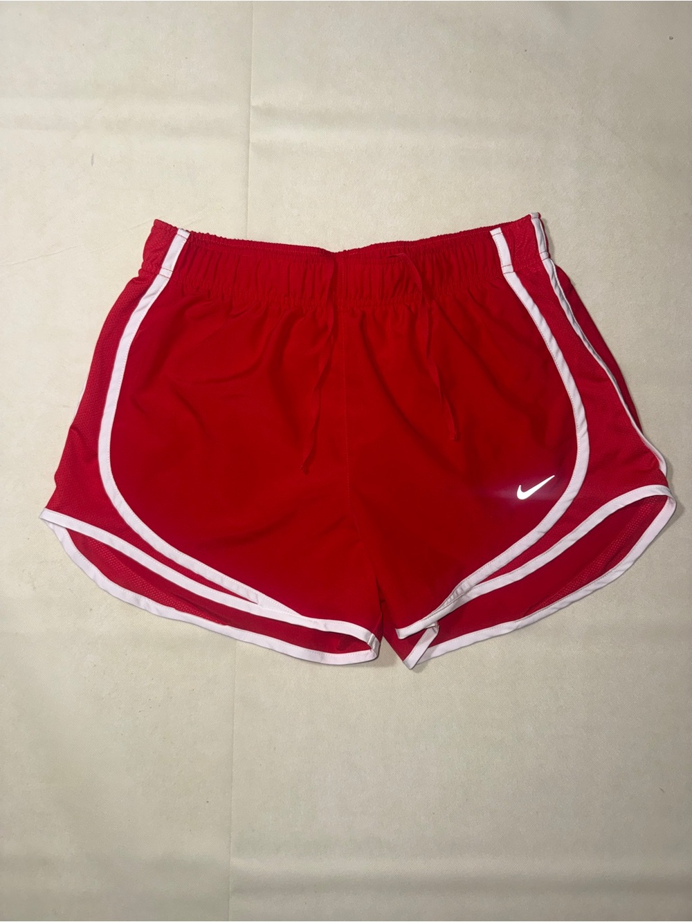 Nike Women's Red Athletic Shorts with White Trim